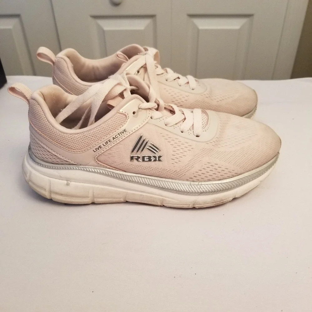 RBX Live Life Active Womens Light Pink Mesh Athletic Running Shoes Sneakers  7.5